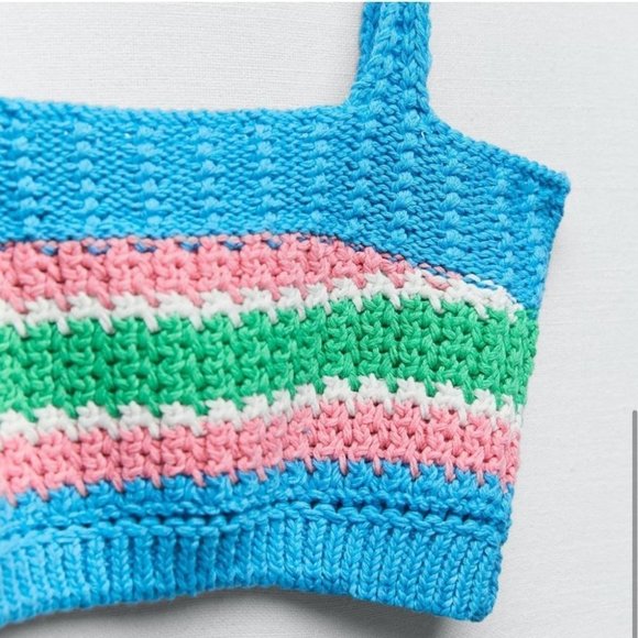 Zara Striped Knit Crop Top - Picture 3 of 11